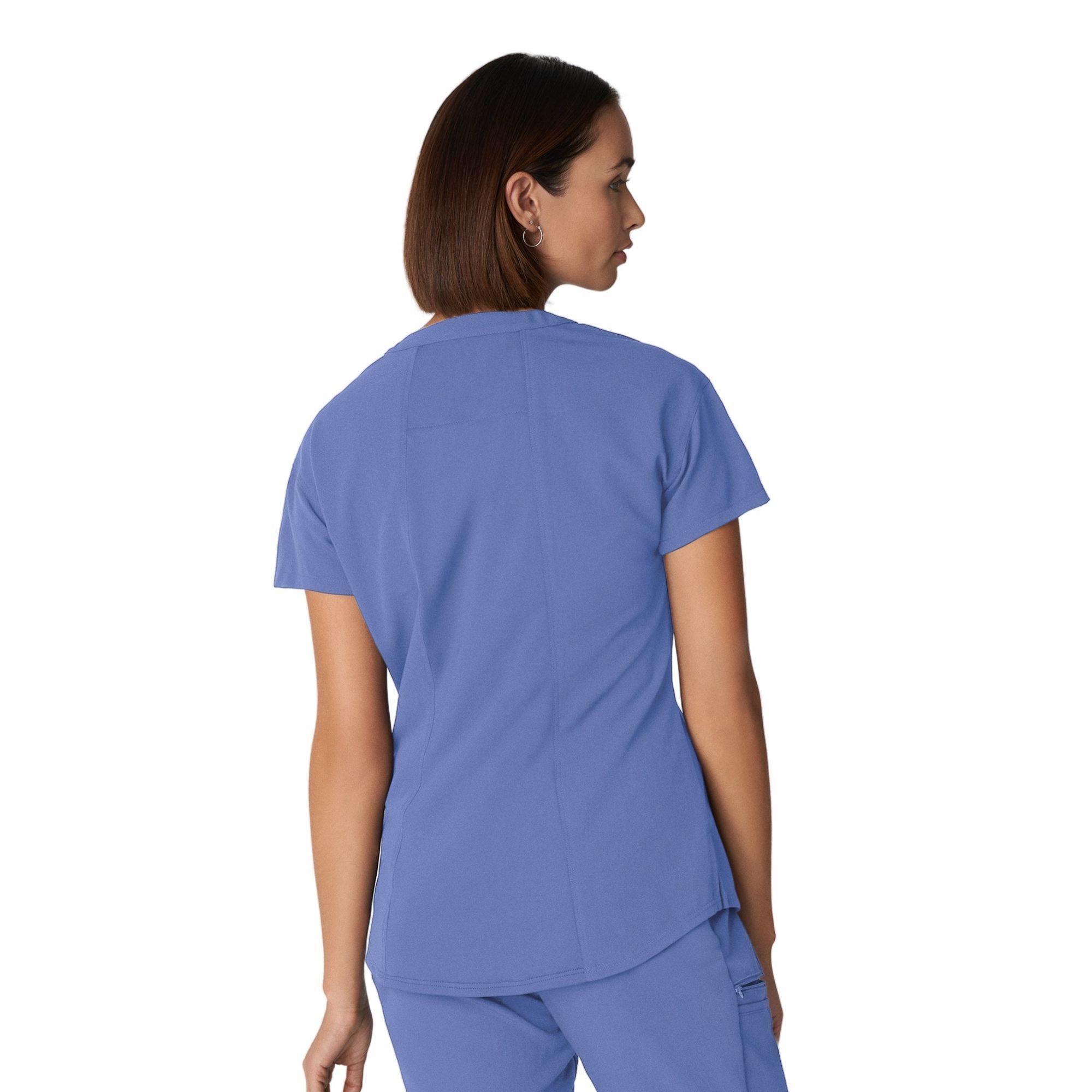 WT114 White Cross V-Neck Top With Contrast Back Panel – Scrubs4U