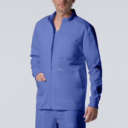 LJ702 White Cross Landau Men's 4-Pocket Scrub Jacket