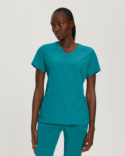 785 White Cross FIT V-Neck Women's Scrub Top