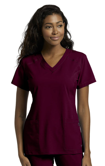 785 White Cross FIT V-Neck Women's Scrub Top