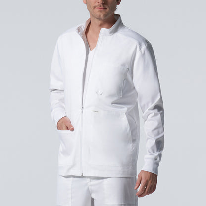 LJ702 White Cross Landau Men's 4-Pocket Scrub Jacket