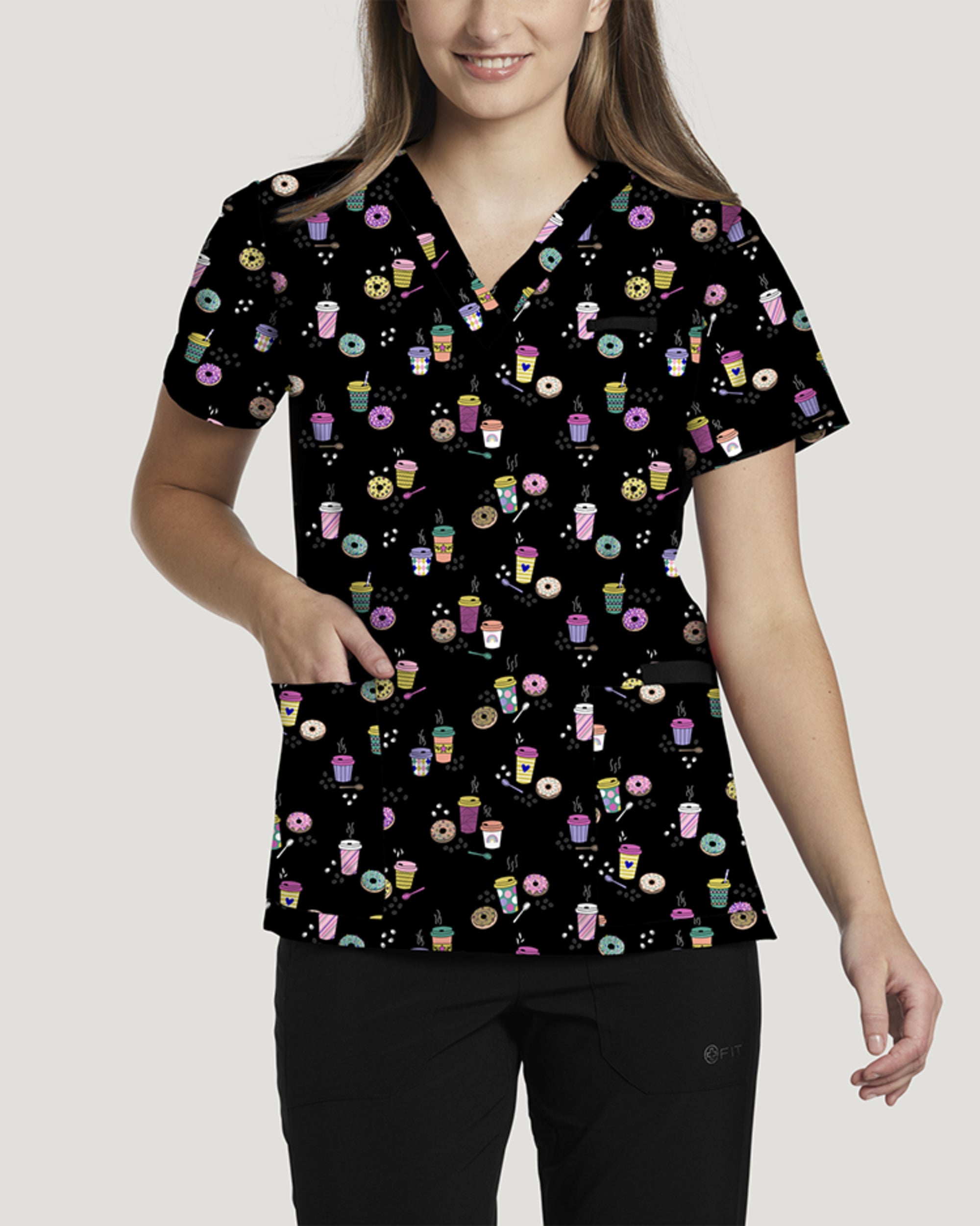 Patterned on sale scrub tops